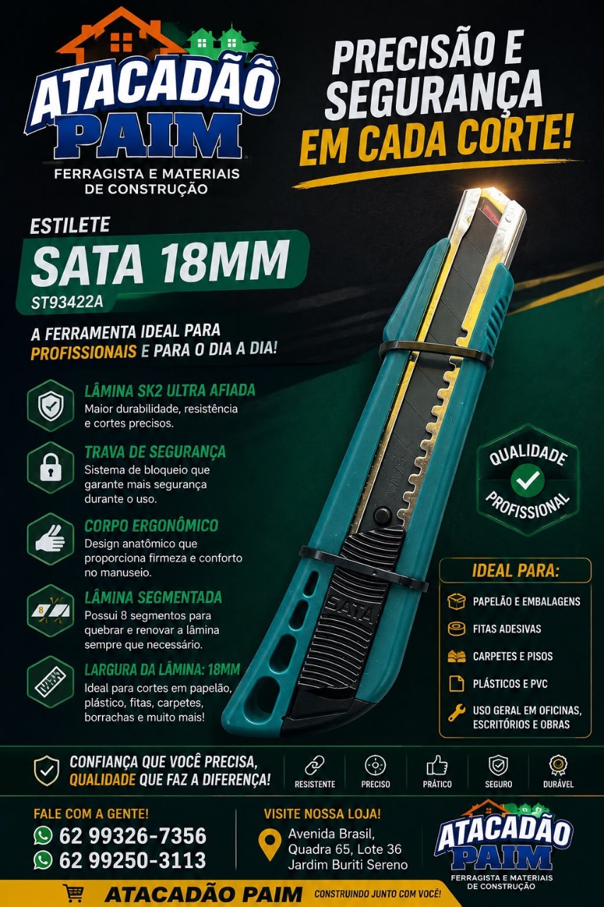Estilete Sata de 18 milímetros